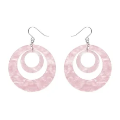 Erstwilder Double Hoop Ripple Drop Earrings - Pink* Essential Earrings