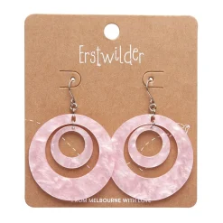 Erstwilder Double Hoop Ripple Drop Earrings - Pink* Essential Earrings