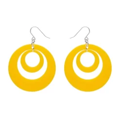 Erstwilder Double Hoop Solid Drop Earrings - Yellow* Essential Earrings