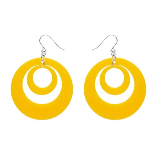 Erstwilder Double Hoop Solid Drop Earrings - Yellow* Essential Earrings