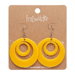 Erstwilder Double Hoop Solid Drop Earrings - Yellow* Essential Earrings