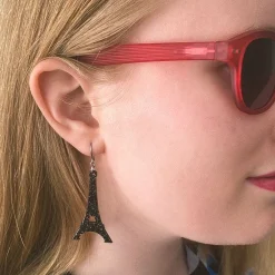 Erstwilder Eiffel Tower Glitter Resin Drop Earrings - Black* Essential Earrings