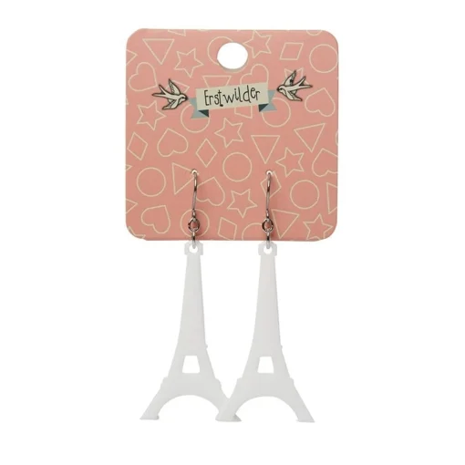 Erstwilder Eiffel Tower Solid Resin Drop Earrings - White* Essential Earrings