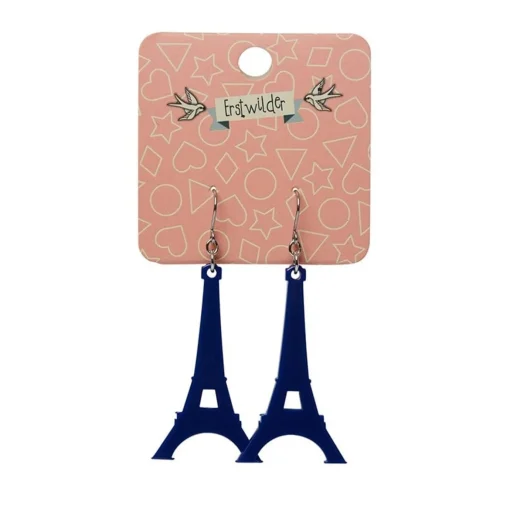 Erstwilder Eiffel Tower Solid Resin Drop Earrings - Blue* Essential Earrings
