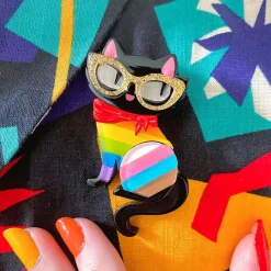 Erstwilder Elissa The Rainbow Cat Brooch* Brooches