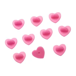 Erstwilder Enamel Pin Rubber Heart Locking Clasp 10-Pack - Pink* Components