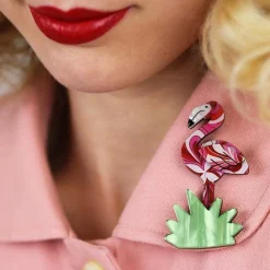 Erstwilder Flamboyant Flamingo Funk Flamingo Brooch* Brooches