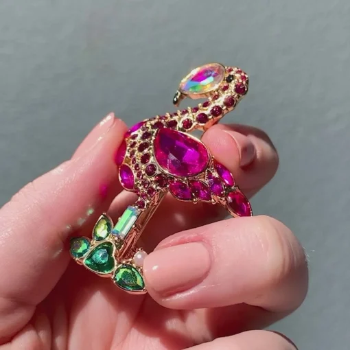Erstwilder Flamboyant Flamingo Funk Stone Set Crystal Brooch* Brooches