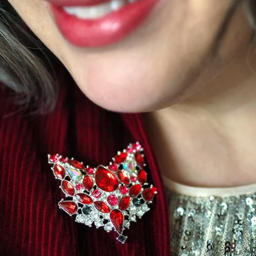 Erstwilder Flora Fox Face Stone Set Crystal Brooch* Brooches