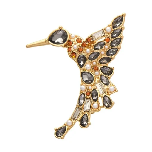 Erstwilder Halcyon Hummingbird Stone Set Crystal Brooch* Brooches
