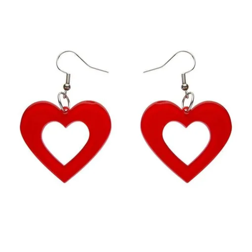 Erstwilder Heart Bubble Resin Drop Earrings - Red* Essential Earrings