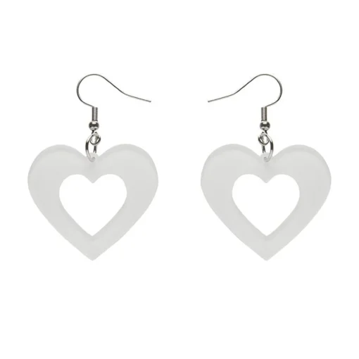 Erstwilder Heart Bubble Resin Drop Earrings - White* Essential Earrings
