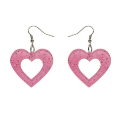 Erstwilder Heart Glitter Resin Drop Earrings - Pink* Essential Earrings