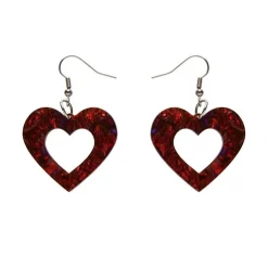 Erstwilder Heart Lava Resin Drop Earrings - Red* Essential Earrings