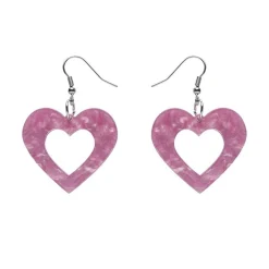 Erstwilder Heart Ripple Resin Drop Earrings - Mauve* Essential Earrings