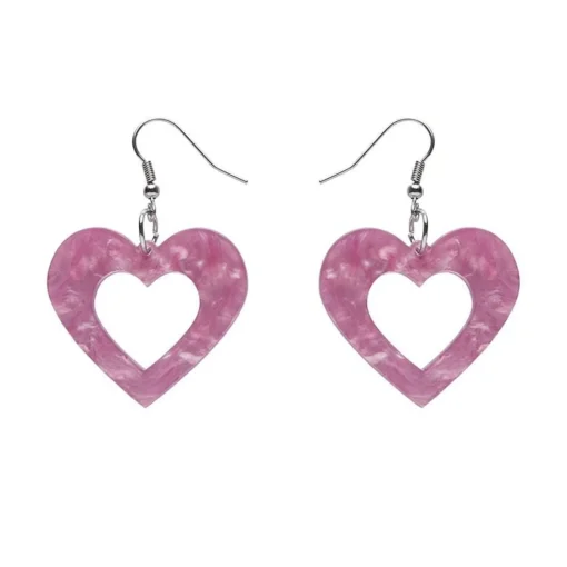 Erstwilder Heart Ripple Resin Drop Earrings - Mauve* Essential Earrings