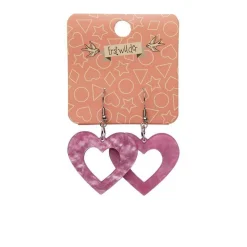 Erstwilder Heart Ripple Resin Drop Earrings - Mauve* Essential Earrings