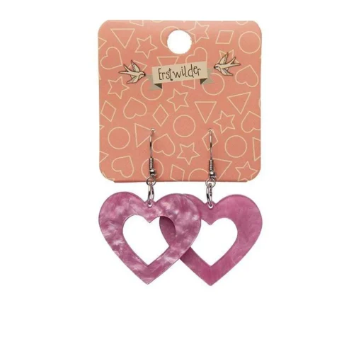 Erstwilder Heart Ripple Resin Drop Earrings - Mauve* Essential Earrings