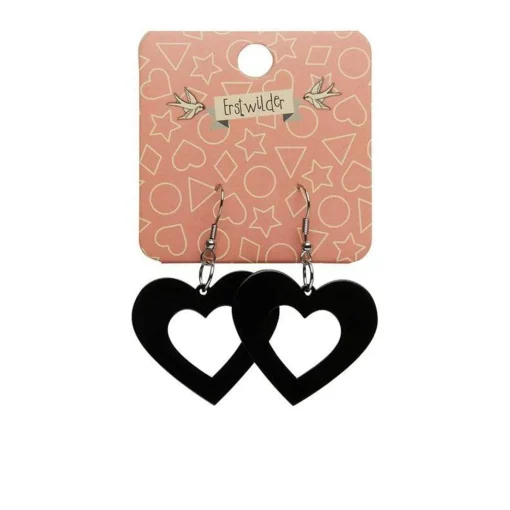 Erstwilder Heart Solid Resin Drop Earrings - Black* Essential Earrings