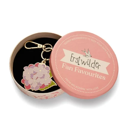 Erstwilder Heartfelt Hydrangea Key Ring* Enamel Key Rings