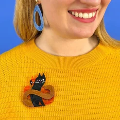 Erstwilder Hide And Seek Cats Brooch* Brooches