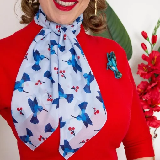 Erstwilder Hyacinth Hummingbird Head Scarf* Scarves