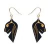 Erstwilder Jaguar Solid Black Resin Drop Earrings - Gold* Essential Earrings