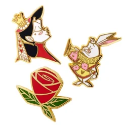 Erstwilder Kitchy Witch Alice'S Wonderland Queen & Roses Pin Pack - 3 Piece* Enamel Pins