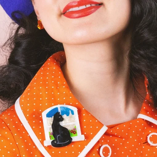 Erstwilder Le Chat Le Reveur Brooch* Brooches