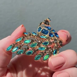 Erstwilder Le Peacock Royal Stone Set Crystal Brooch* Brooches