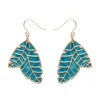 Erstwilder Leaf Textured Emerald Resin Drop Earrings - Gold* Essential Earrings