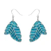 Erstwilder Leaf Textured Emerald Resin Drop Earrings - Silver* Essential Earrings