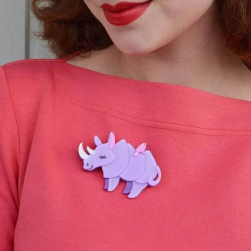 Erstwilder Life By The Horns Rhino Brooch* Brooches