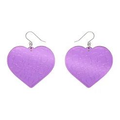 Erstwilder Love Heart Mirror Drop Earrings - Purple* Essential Earrings