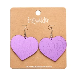 Erstwilder Love Heart Mirror Drop Earrings - Purple* Essential Earrings