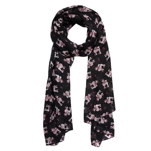 Erstwilder Madame Caniche Large Neck Scarf - Black* Scarves