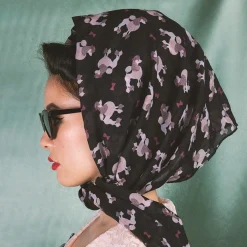 Erstwilder Madame Caniche Large Neck Scarf - Black* Scarves
