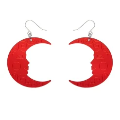 Erstwilder Moon Mirror Drop Earrings - Red* Essential Earrings