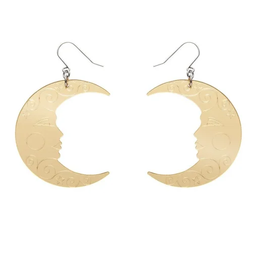 Erstwilder Moon Mirror Drop Earrings - Gold* Essential Earrings