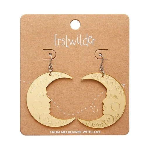 Erstwilder Moon Mirror Drop Earrings - Gold* Essential Earrings