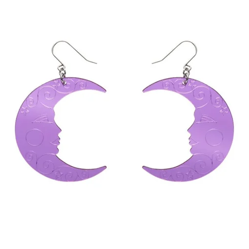 Erstwilder Moon Mirror Drop Earrings - Purple* Essential Earrings