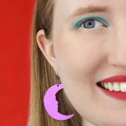 Erstwilder Moon Mirror Drop Earrings - Purple* Essential Earrings