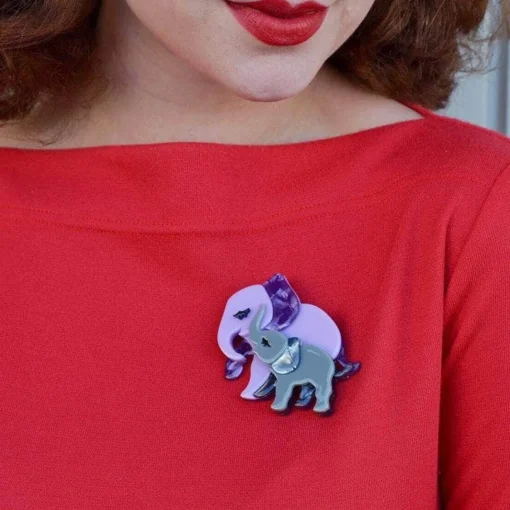 Erstwilder Mother Ella Elephants Brooch* Brooches