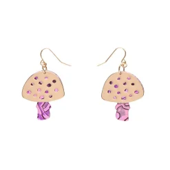 Erstwilder Mushroom Textured Resin Drop Earrings - Pink* Essential Earrings