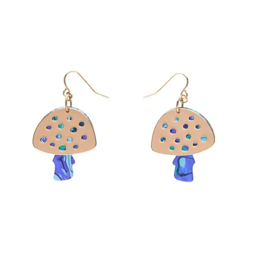 Erstwilder Mushroom Textured Resin Drop Earrings - Blue* Essential Earrings