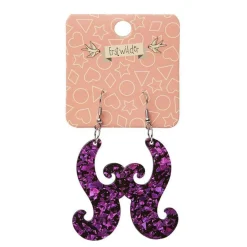 Erstwilder Nouveau Chunky Glitter Resin Drop Earrings - Purple* Essential Earrings