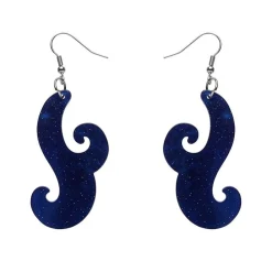 Erstwilder Nouveau Ripple Glitter Resin Drop Earrings - Dark Blue* Essential Earrings