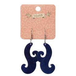Erstwilder Nouveau Ripple Glitter Resin Drop Earrings - Dark Blue* Essential Earrings