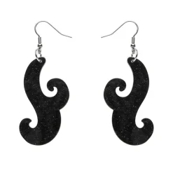Erstwilder Nouveau Ripple Glitter Resin Drop Earrings - Black* Essential Earrings