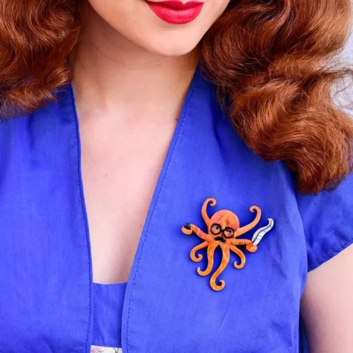 Erstwilder Octavious The Octo-Scribe Brooch* Brooches